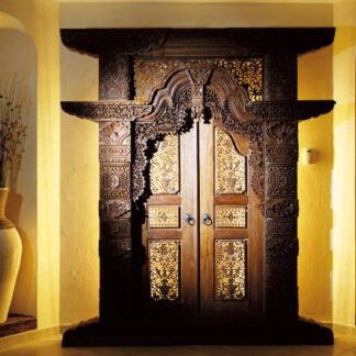 Porta Balinesa Esculpida em Madeira Teka Importada pronta Entrega "Estoque Limitado"