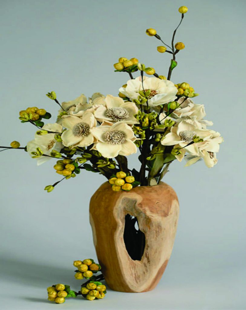 Vasos Decorativos Rústicos de Madeira Natural